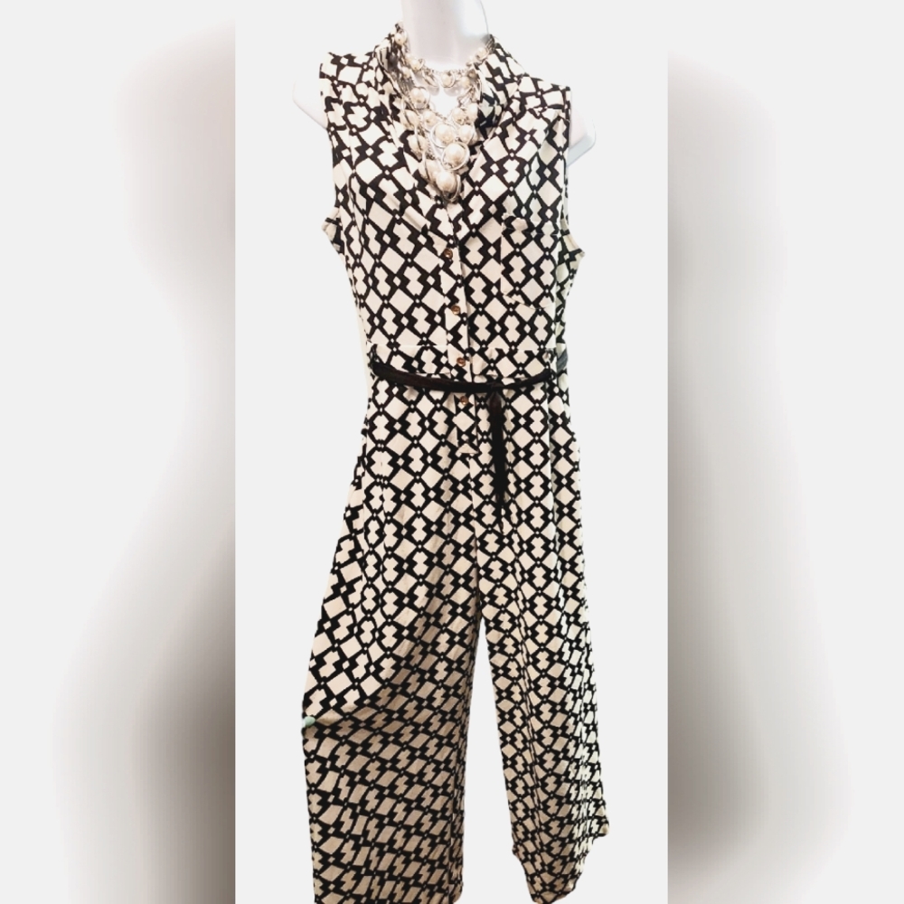 Classy black and white romper